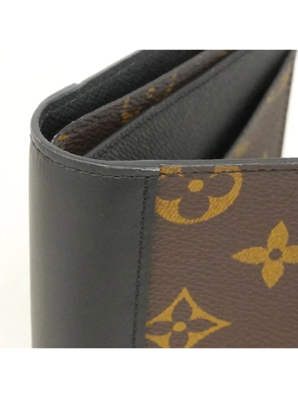Louis Vuitton Billfold Monogram Macassar Portefeuille Multiple Brown Black